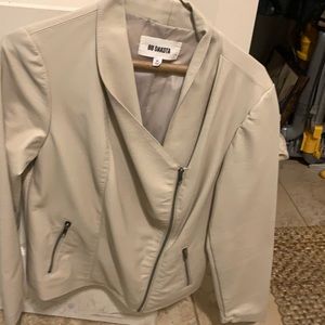 Beige leather jacket